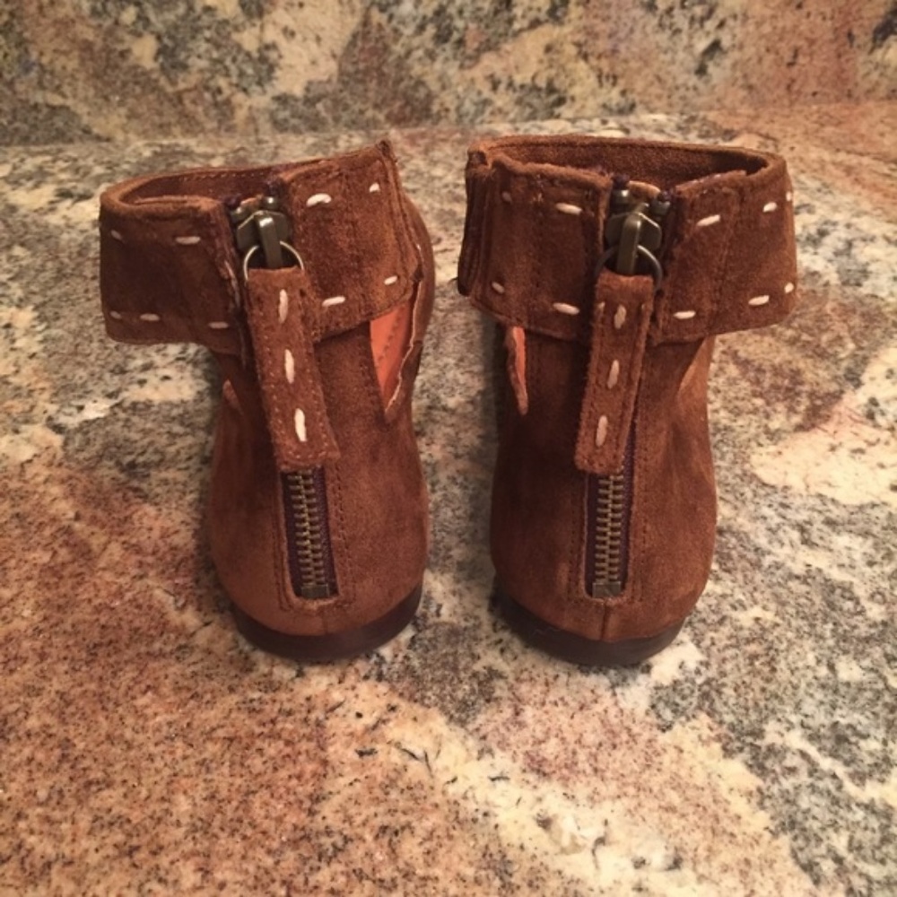 Frye Carson Ankle Strap Suede Ballet Flats - Picture 4 of 5